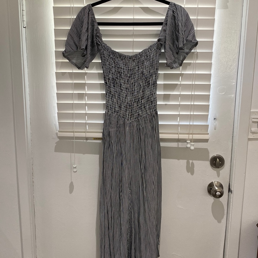 Blue Life Navy Striped Jumpsuit